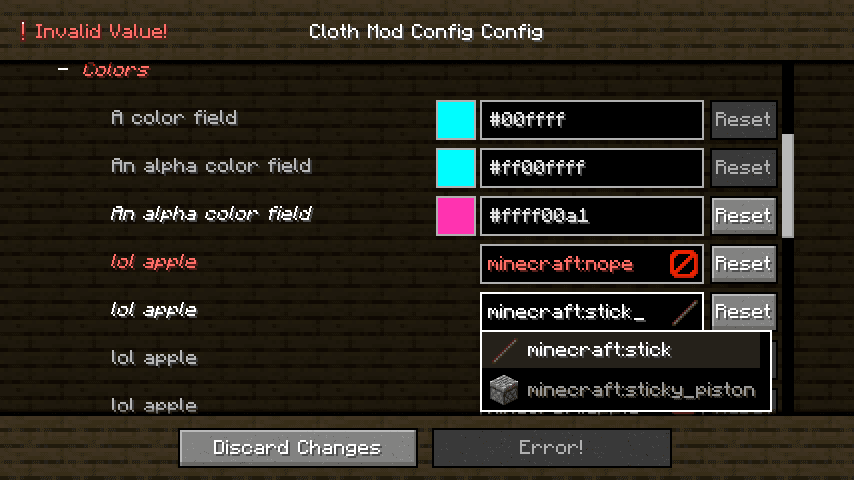 Cloth Config